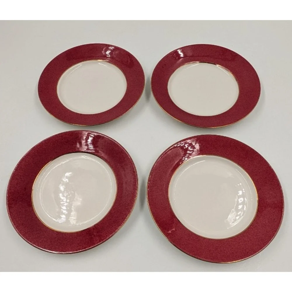 Nikko Riviera Red Bread Plates 6 3/8